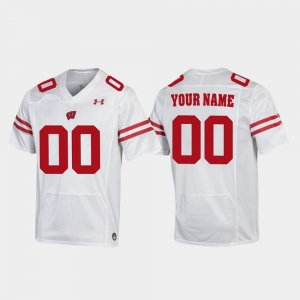 Men's Wisconsin Badgers NCAA #00 Custom White NCAA Under Armour Stitched College Football Jersey XT31B54ZJ